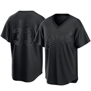 A.J. Puk Men's Oakland Athletics Pitch Fashion Jersey - Black Replica