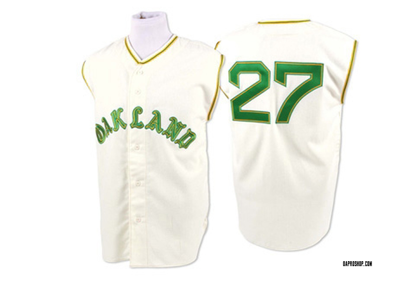 Catfish Hunter Men's Oakland Athletics 1968 Throwback Jersey - Cream  Authentic