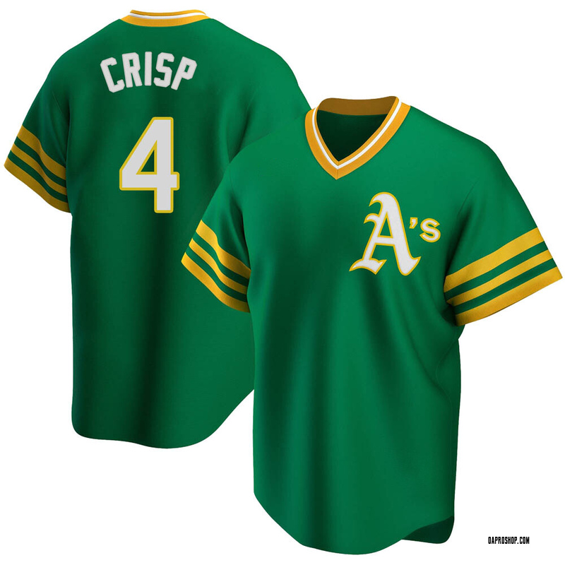 Coco Crisp Men's Oakland Athletics R Road Cooperstown Collection Jersey - Kelly Green Replica