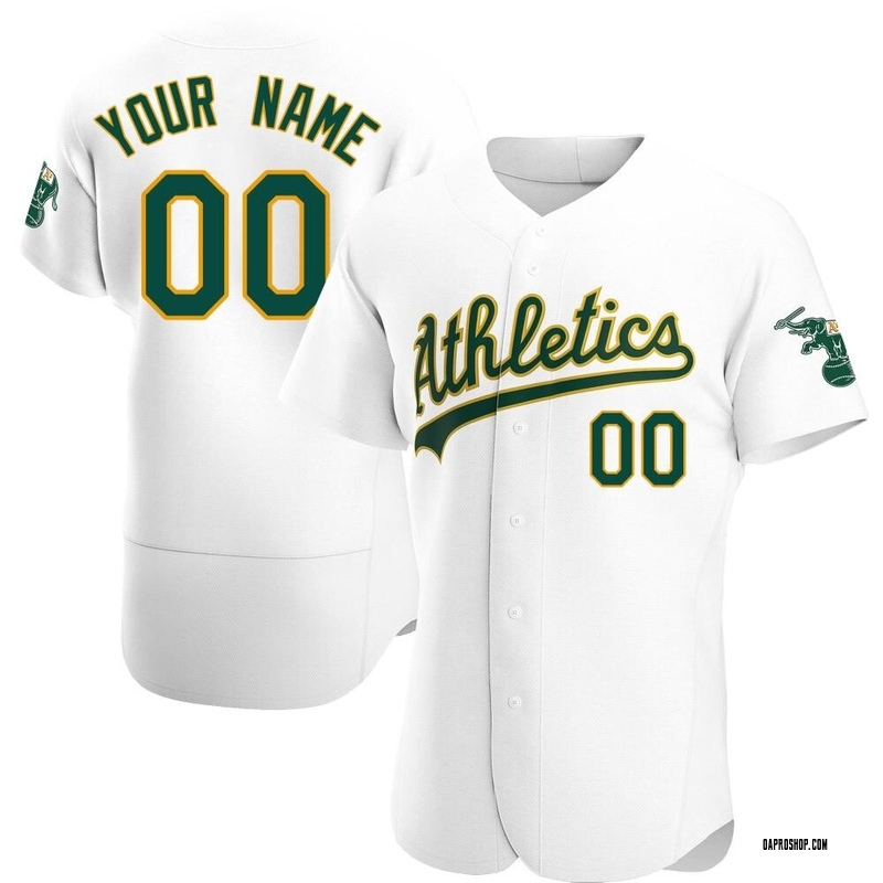 Custom Men's Oakland Athletics Home Jersey - White Authentic