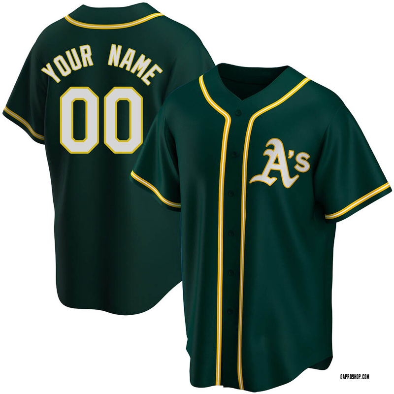 Custom Youth Oakland Athletics Alternate Jersey - Green Replica