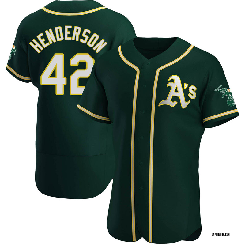 Dave Henderson Men's Oakland Athletics Alternate Jersey - Green Authentic