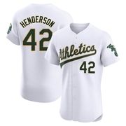 Dave Henderson Men's Oakland Athletics Home Jersey - White Elite
