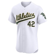 Dave Henderson Men's Oakland Athletics Home Jersey - White Elite