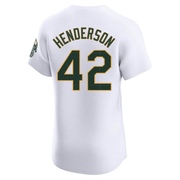 Dave Henderson Men's Oakland Athletics Home Jersey - White Elite