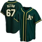 Garrett Acton Youth Oakland Athletics Alternate Jersey - Green Replica
