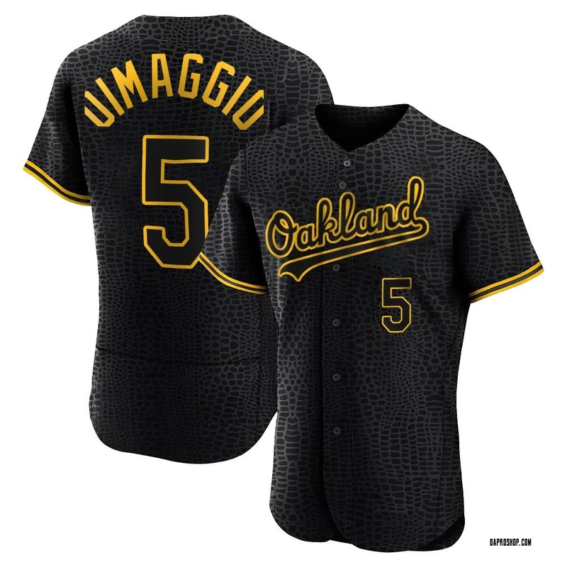 Joe Dimaggio Men's Oakland Athletics Snake Skin City Jersey - Black  Authentic