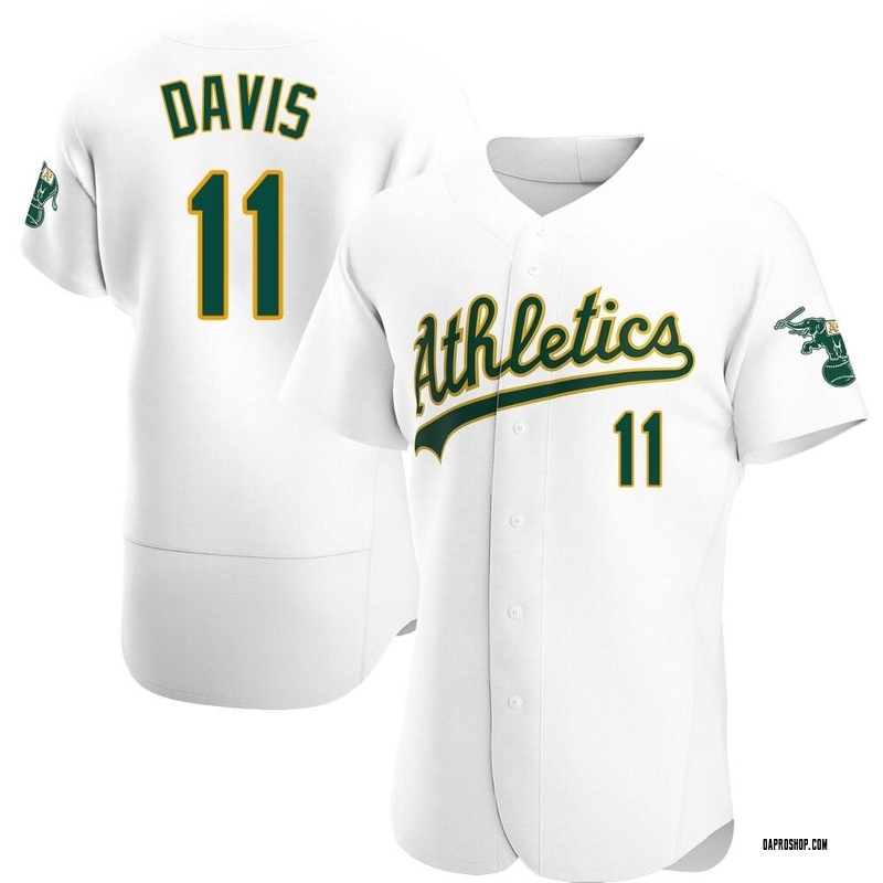 Khris Davis Men's Oakland Athletics Home Jersey - White Authentic