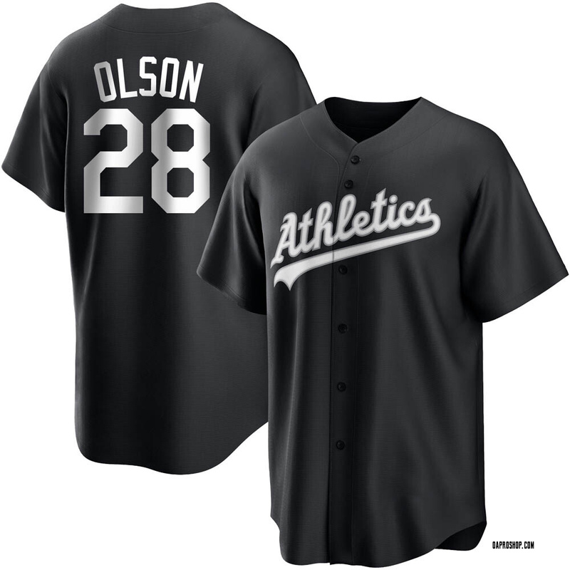 Matt Olson Men's Oakland Athletics Jersey - Black/White Replica