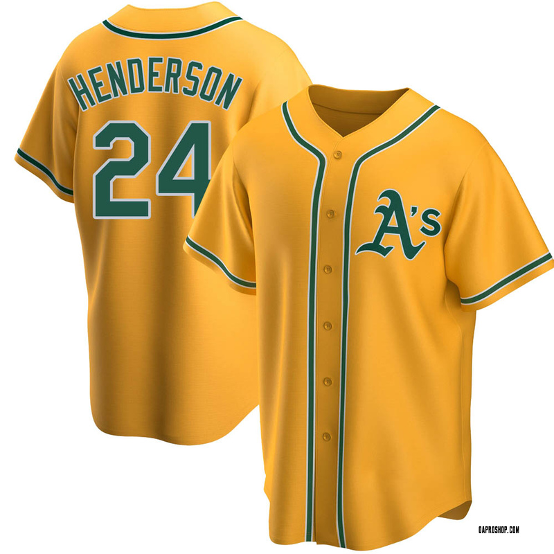 Rickey Henderson Youth Oakland Athletics Alternate Jersey - Gold Replica