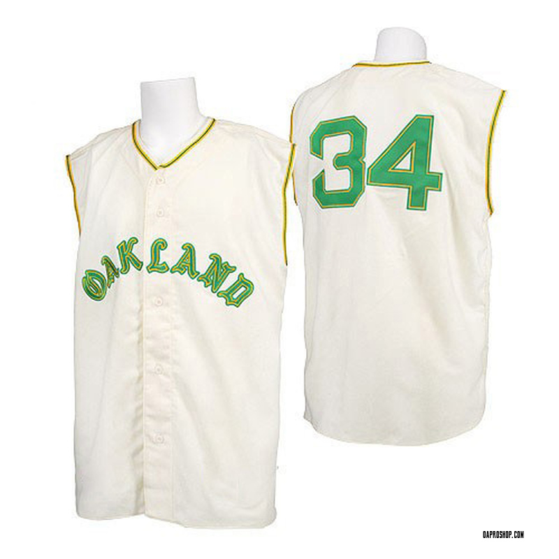 Rollie Fingers Men's Oakland Athletics 1968 Throwback Jersey - Cream  Authentic